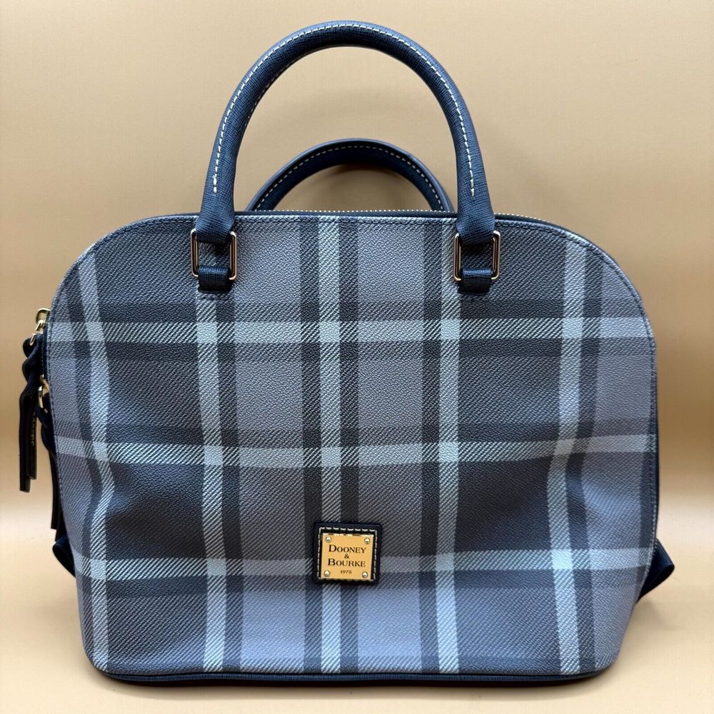 Dooney‎ & Bourke Satchel Bag Women's Gray Graham Coated Leather READ DESCRIPTION